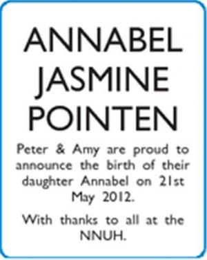 ANNABEL JASMINE POINTEN